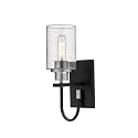 Millennium 3511-MB/BN Transitional One Light Wall Sconce from Clifton Collection in Black Finish