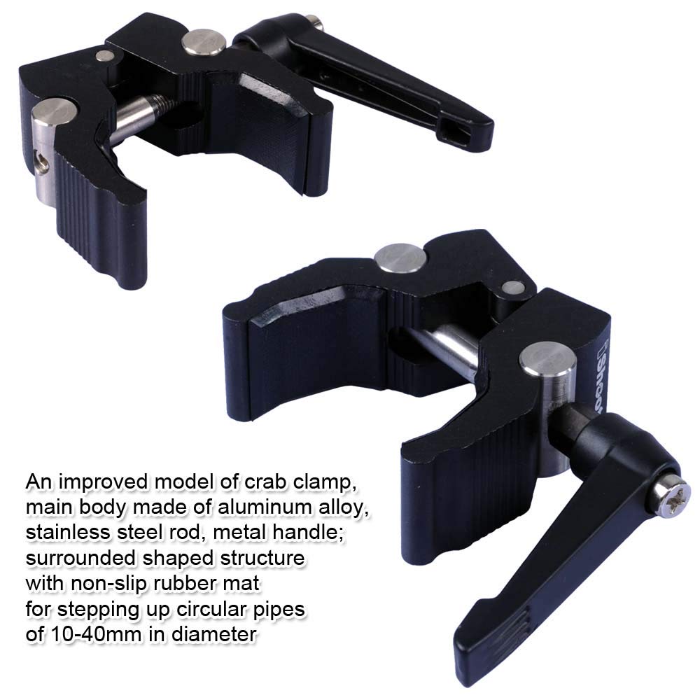 iShoot Improved Versatile All-Metal Crab Clamp Magic Hand Pliers with 1/4" & 3/8" Screw Hole, Used for Photography Camera Tripod Studio Flash Light