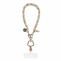 Fancy Pearl Cell Phone Wrist Strap for Women - Elegant Gold Chain Lanyard for iPhone 17 Pro Max & Most Smartphones, Detachable Cellphone Wristlet