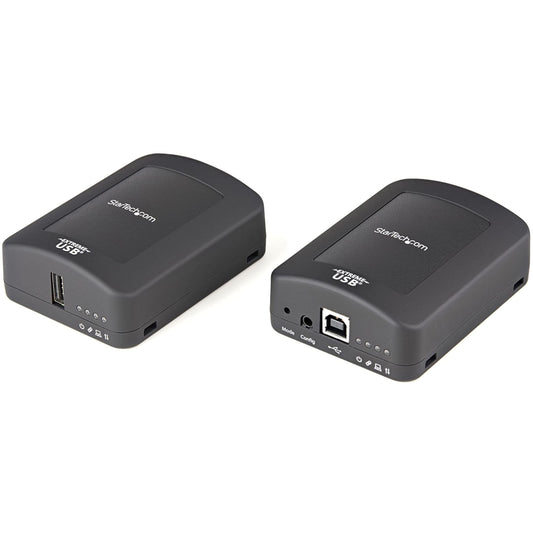 StarTech.com USB 2.0 Extender Over Cat5e/Cat6 Cable (RJ45) - Locally or Remotely Powered Industrial Metal USB Extender Adapter Kit w/ESD Protection