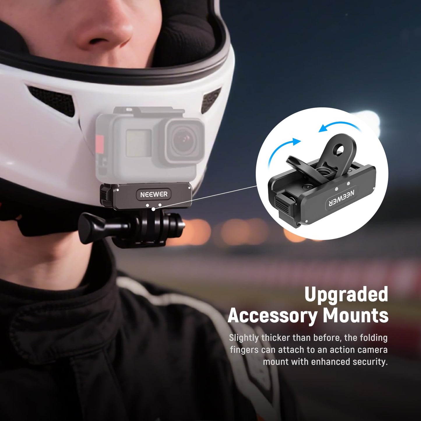 NEEWER Upgraded Quick Release Magnetic Mount Adapter Compatible with DJI Osmo Action 5 Pro/4/3, Action Camera Mount Vlogging Accessories with 1/4"