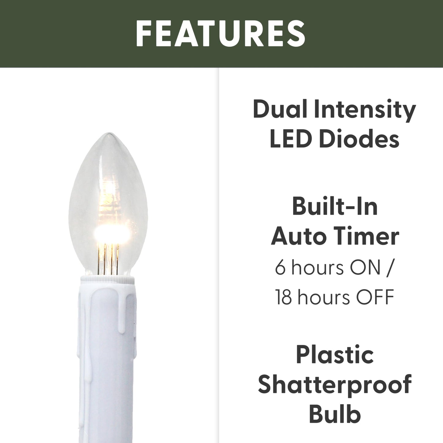 612 Vermont Plastic Shatterproof Ultra-Bright LED Window Candle