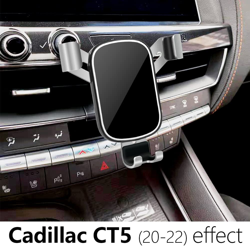LUNQIN Car Phone Holder for Cadillac CT5 2020 2021 2022 2023 2024 2025 2026 and CT5-V 2020-2026 Auto Interior Accessories Cell Phones Mount Cellphone