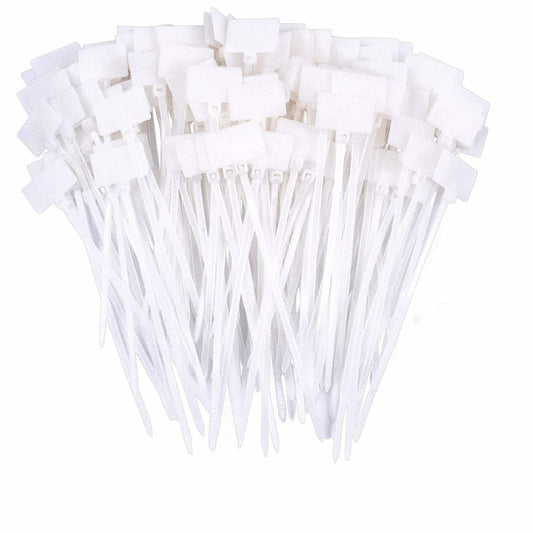 200 Pieces Nylon Cable Marker Ties,Self-locking Cord Tags Write on Ethernet Wire Zip Mark Tags Nylon Power Marking Label