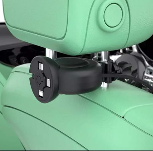 Liphontcta Car Headrest Retractable Cord 3 in 1 Power Charging Cable for Backseat Passengers