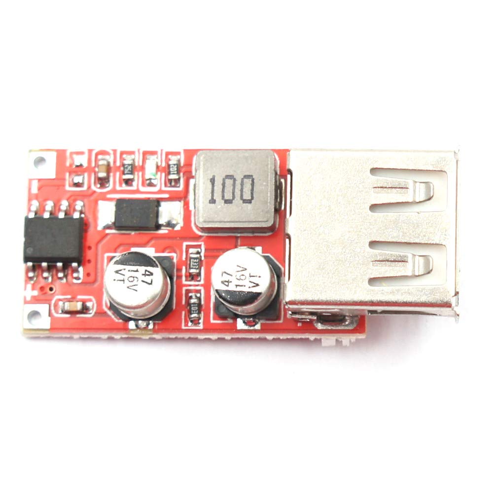 (5 Pack) JacobsParts 5pcs 15W USB 5V 3A DC Buck Voltage Step-Down Module 9V 12V 24V Input DIY Car Charger