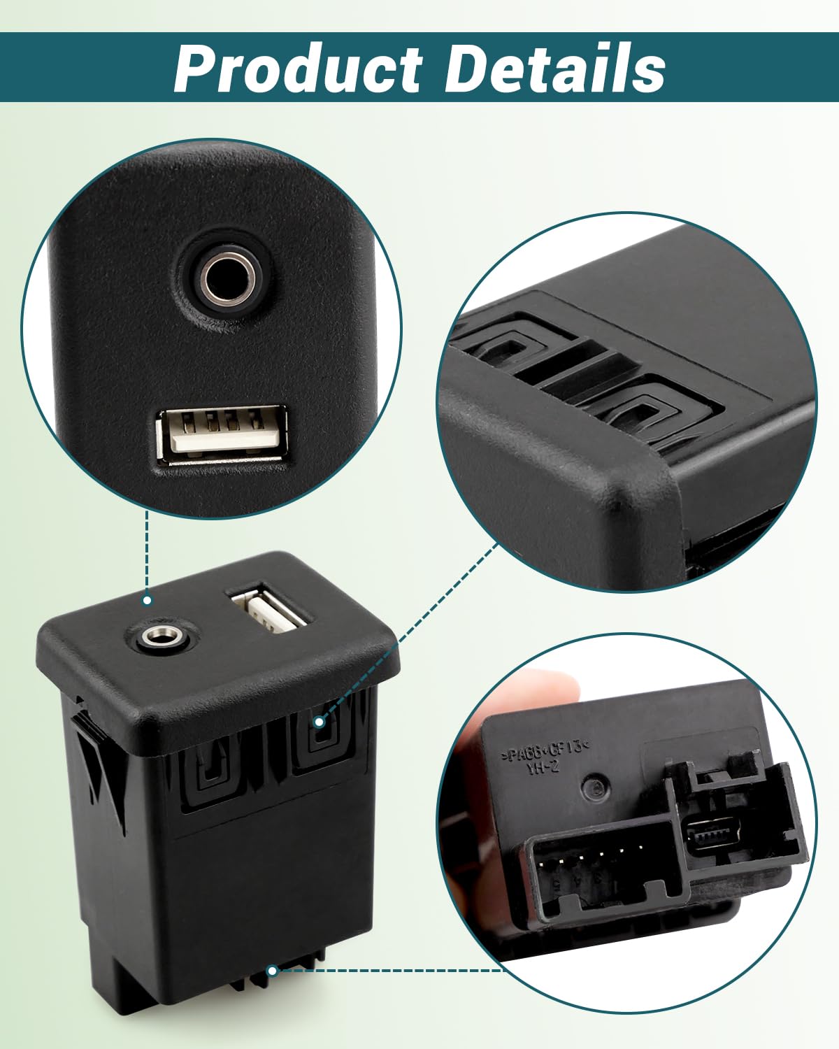 Jet Black Audio Player and USB Receptacle Interface Module Fit for Chevrolet Cruze GMC Cadillac Buick Model Replace 84333024 with Installation Tools