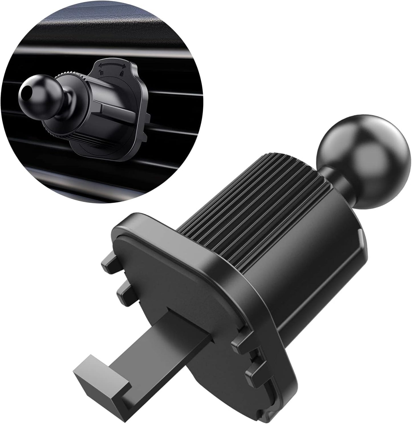 WsjiaboFux Black 17mm Universal Air Vent Clip for Car Phone Mount Cellphone Holder Vent Grip W Joint Ball Dia- for Most Car Phone Bracket Cell Phone