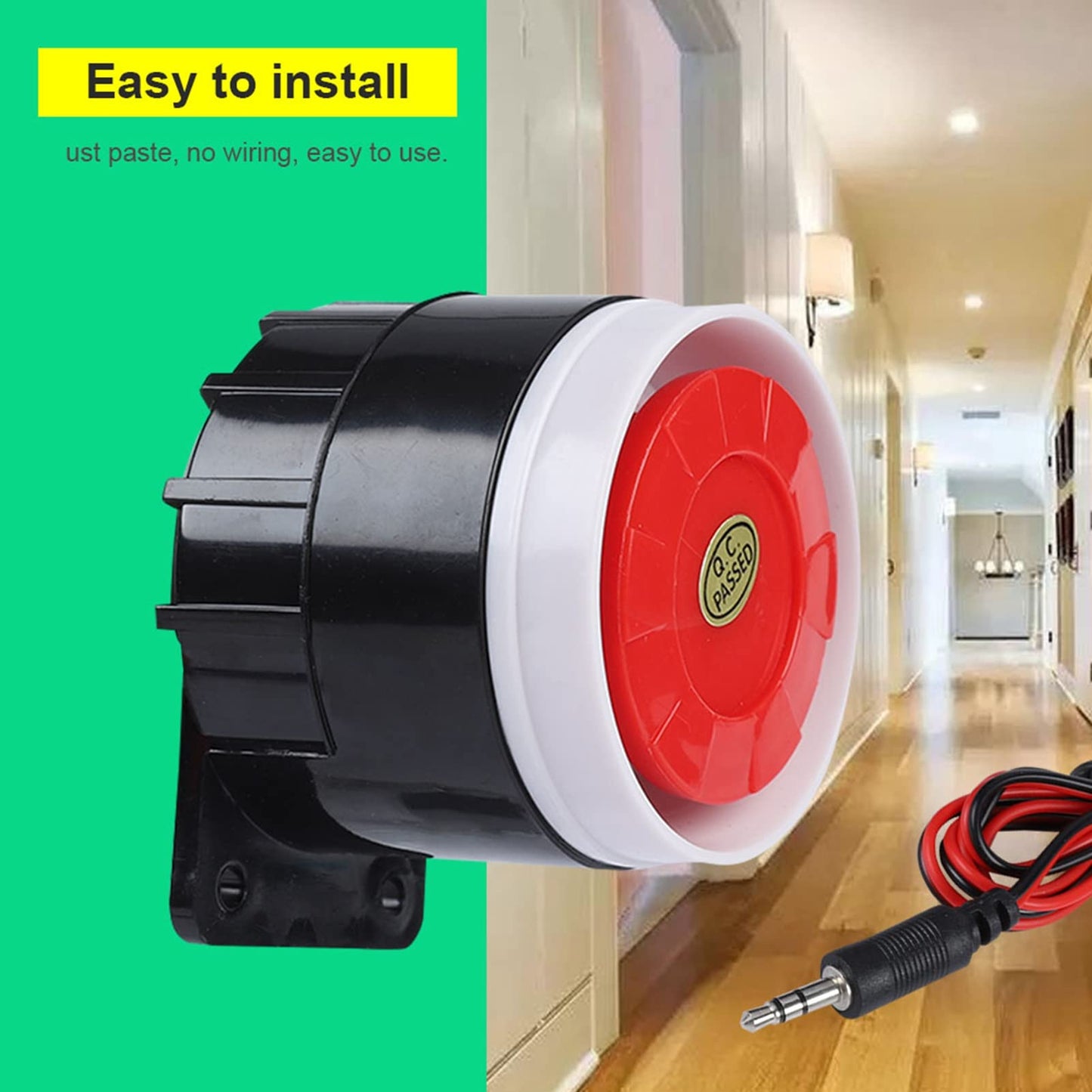120dB DC 12V Mini Red Wired Alarm Horn Safety Warning/Burglar Horn for Home Security Monitoring System Indoor and Outdoor Safety