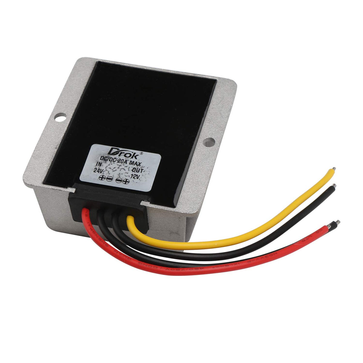 DROK 090066 20A/240W High Current Non-isolated Buck Voltage Converter Regulator Waterproof DC-DC 17-35V 24V to 12V Step-down Power Supply
