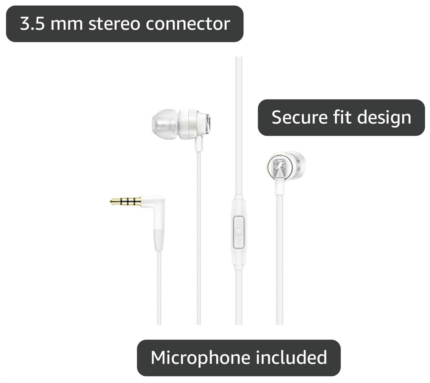 Sennheiser CX 300S In Ear Headphone with One-Button Smart Remote - White