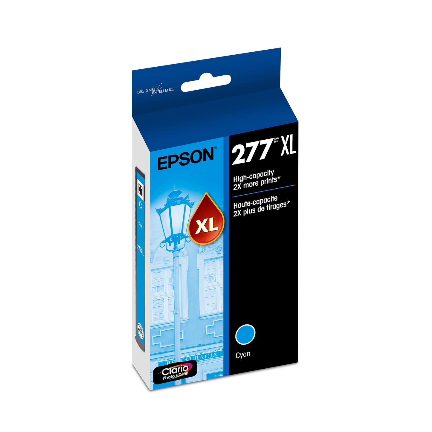 EPSON 277 Claria Photo Ink HD High Capacity Cyan Cartridge (T277XL220-S) Works with Expression XP-850, 860, 950, 960, 970