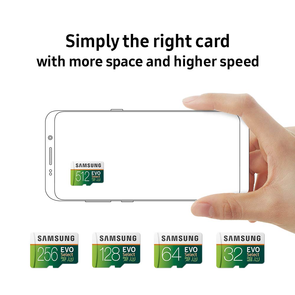 Samsung (MB-ME512GA/AM) 512GB 100MB/s (U3) MicroSDXC Evo Select Memory Card with Adapter