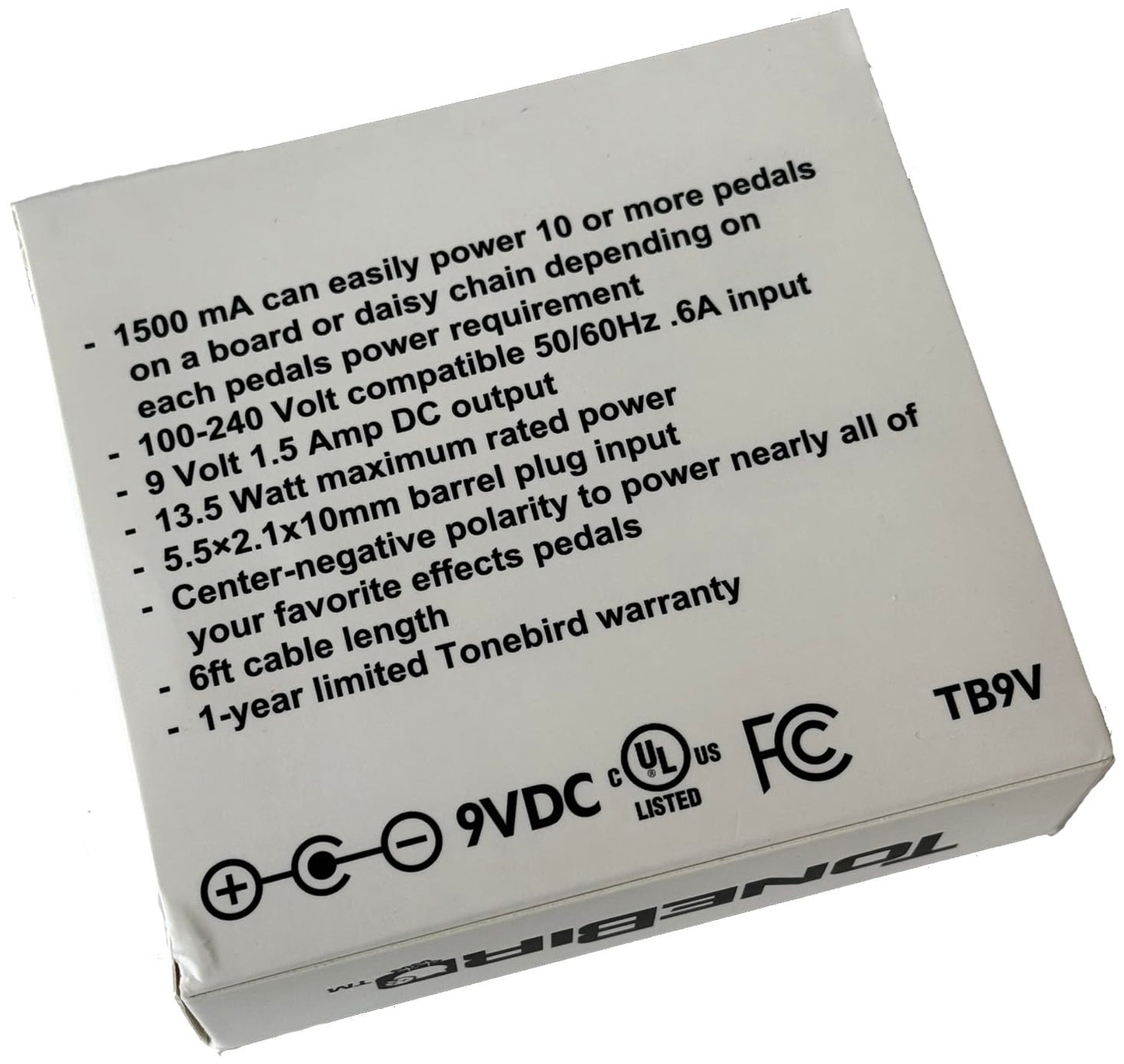 Tonebird TB9V 9 Volt AC/DC 1500 mA Effects Pedal Power Adapter 9V Noiseless Power Supply 1.5 Amp for Dunlop, MXR, Boss, Joyo, Donner, Hotone…