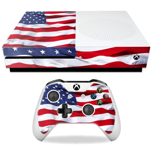 MightySkins Skin Compatible with Microsoft Xbox One S - American Flag | Protective, Durable, and Unique Vinyl Decal wrap Cover | Easy to Apply