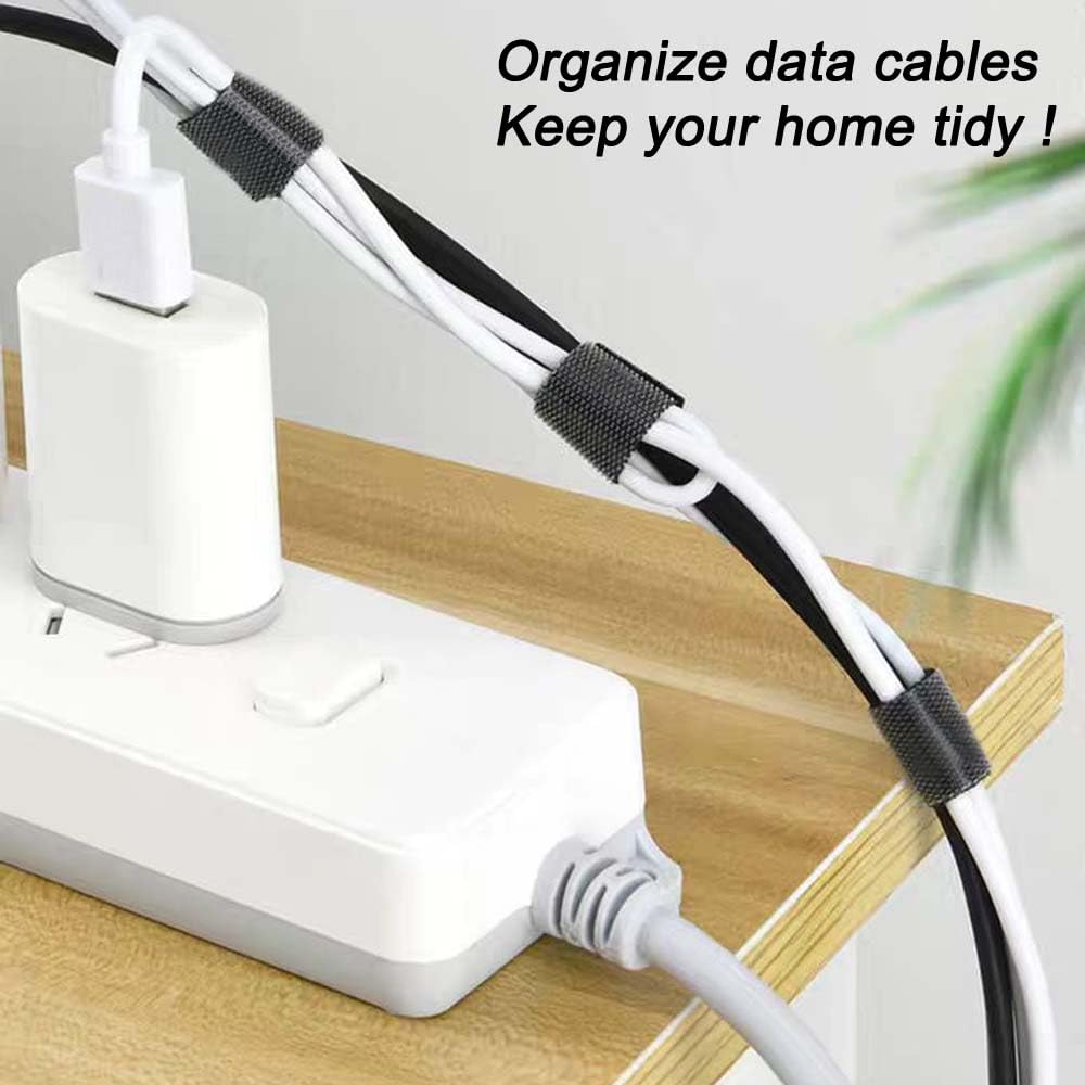 Hook and Loop Roll,Double-Sided Strips,Self-Gripping Straps,Cut to Length, Reusable Cable Ties,Wires Cords Management,Wire Organizer Straps,for