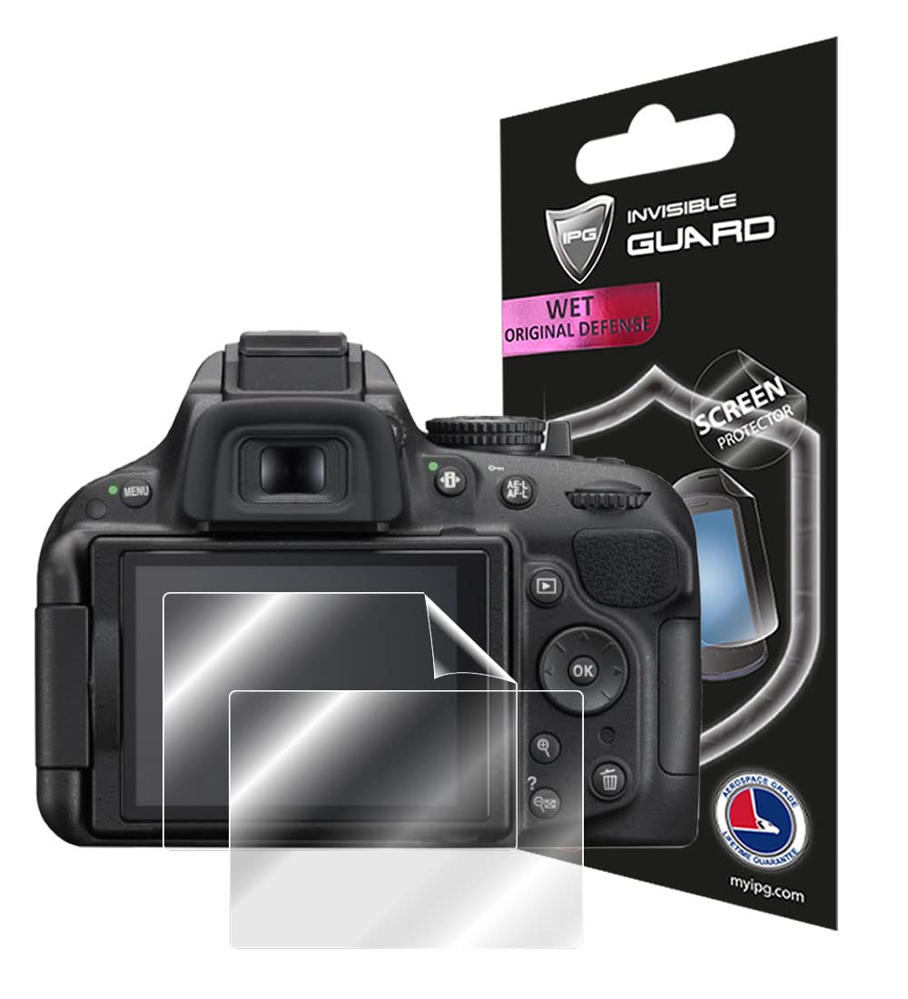IPG For Nikon D5200 Digital SLR Camera Screen Protector (2 Units) Invisible Screen Guard - HD Quality/Self-Healing/Bubble -Free for D5200