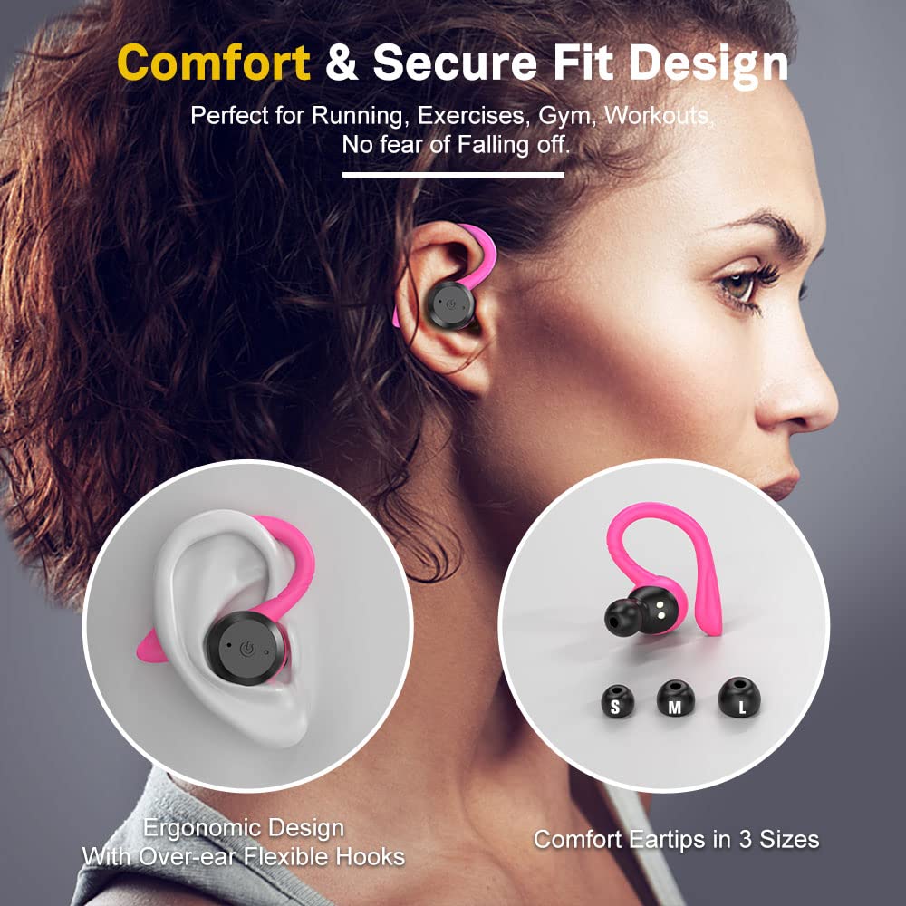 APEKX Wireless Earbuds, IPX7 Waterproof Bluetooth Headphone w/Mic Deep Bass