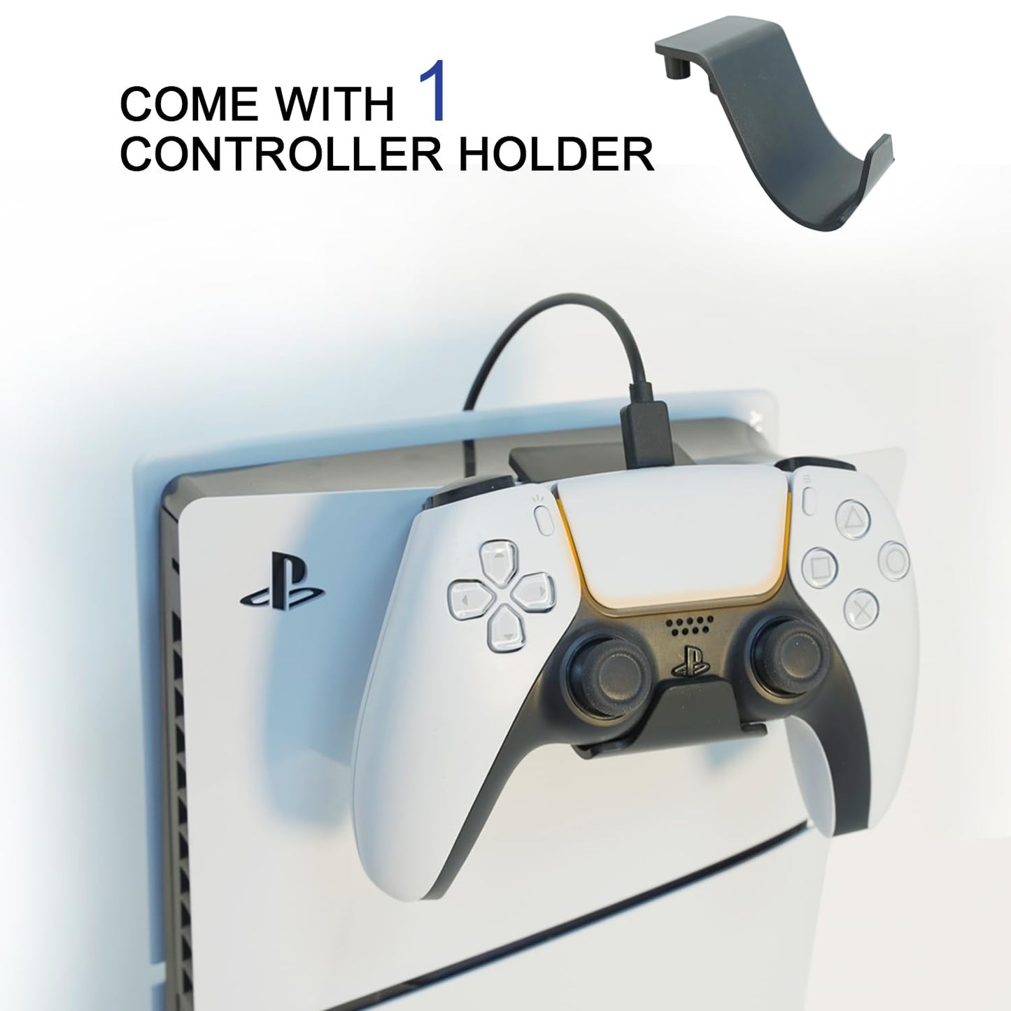 Monzlteck Wall Mount for PS5 Slim/PS5 Pro -Steel Mount Wall Holder Bracket for PS5 Original and PS5 Slim/Pro(Digital and Disc),Sturdy and Not Fall