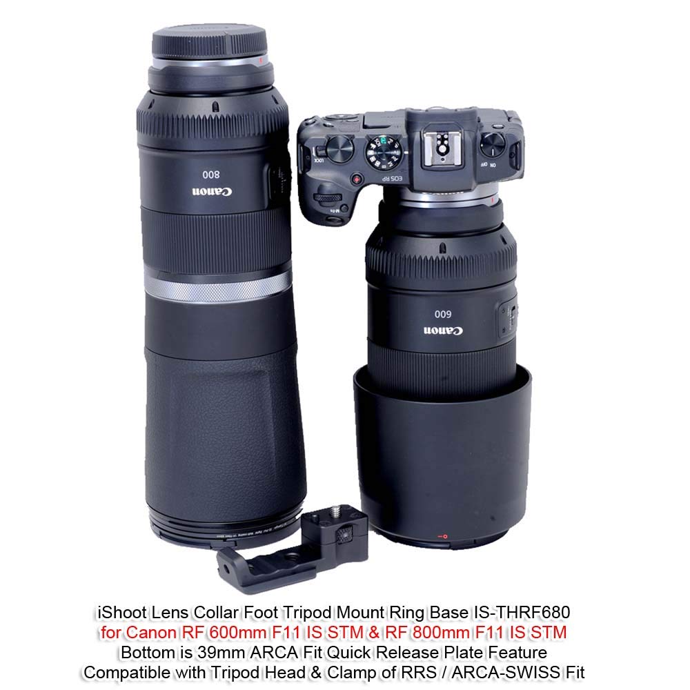 iShoot Tripod Mount Ring Base, Lens Collar Foot Support Stand Compatible with Canon RF 600mm F11 IS STM and Canon RF 800mm F11 IS STM, Lens Holder