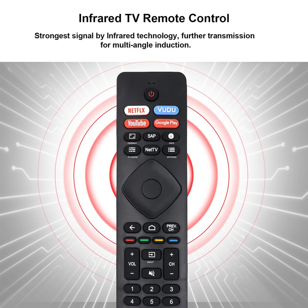 Amiroko NH800UP RF402A-V14 Remote Control Replacement for Philips LED Smart TV 43PFL5604/F7, 50PFL5704/F7, 55PFL5604/F7, 55PFL5704/F7, 65PFL5604/F7