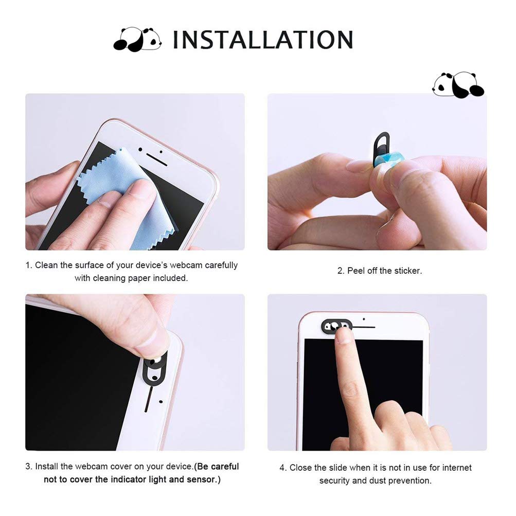 Webcam Cover Slide Cute Pattern Web Camera Cover 0.7mm Thin Fits for Laptop MacBook Pro iMac Air Computer Smartphones Tablets Protect Your Privacy