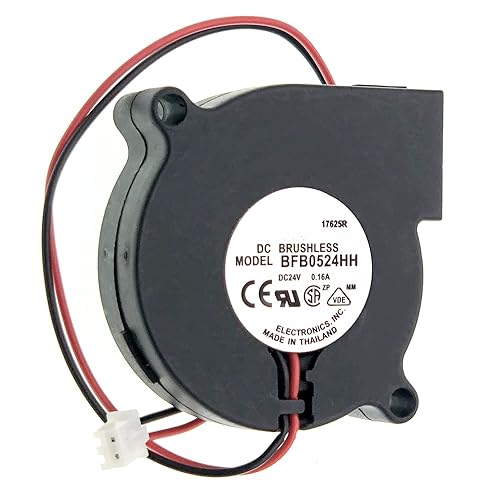 For BFB0524HH DC Brushless Blower Turbo fan, 5015 5CM DC 24V 0.16A 2-Wire Small Turbo Blower Fan Size: 50x50x15m 6500 RPM.