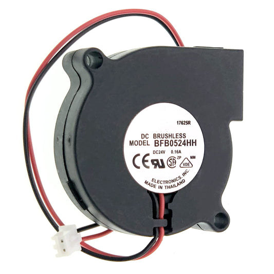 For BFB0524HH DC Brushless Blower Turbo fan, 5015 5CM DC 24V 0.16A 2-Wire Small Turbo Blower Fan Size: 50x50x15m 6500 RPM.