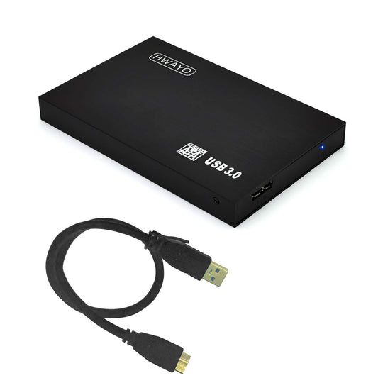 HWAYO 2.5'' 1TB Ultra Slim Portable External Hard Drive USB3.0 HDD Storage for PC/Desktop/Laptop/MacBook/Chromebook/Xbox One (Black)