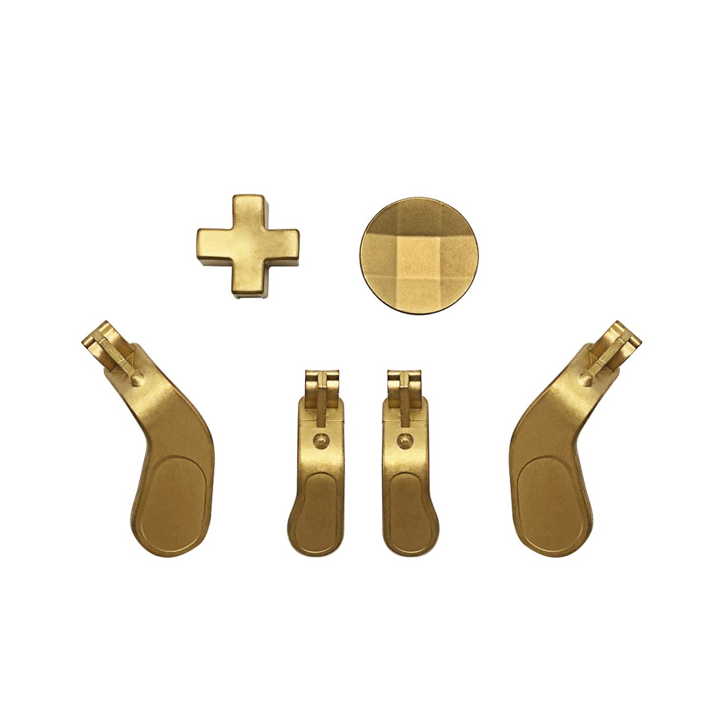 Metal D-Pads, Paddles Hair Trigger Locks Replacement for Xbox One Elite Controller Series 2 & Series 1 (Gold)