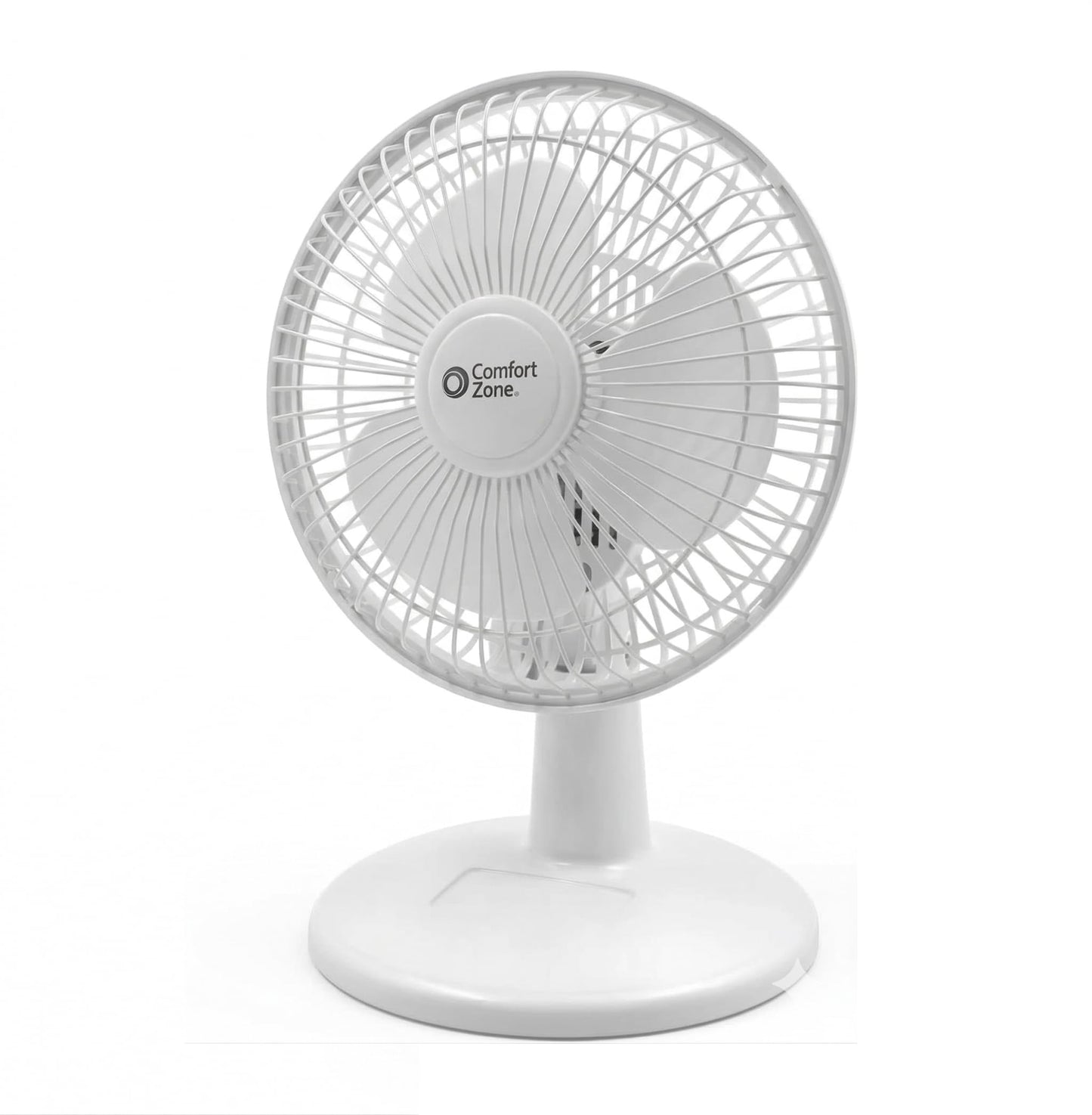 Comfort Zone CZ6D 6" Quiet Portable Indoor 2-Speed Desk Fan with Clip and Fully Adjustable Tilt in White