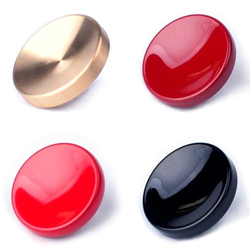 VKO Metal Soft Shutter Release Button,Delicate Camera Shutter Button Black Red Dark-red Golden 11mm Concave Surface(4 Pack)
