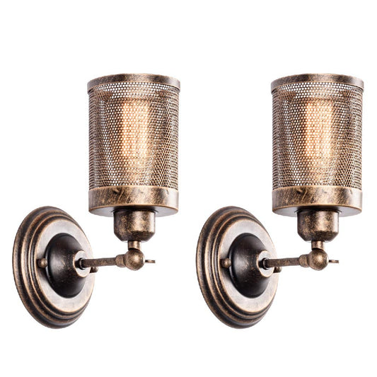 Wall Sconce Industrial Vintage Light 2 Pack, MOONKIST Rustic Fixtures Edison Style Wall Light LED Retro Metal Single Head for Garage Gate Porch