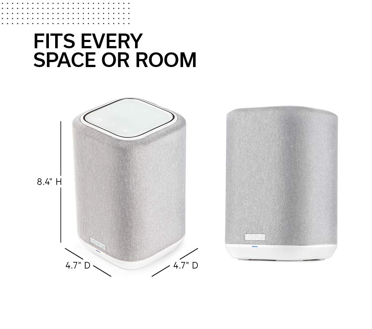Denon Home 150 Wireless Speaker (2020 Model) | HEOS Built-in, AirPlay 2, and Bluetooth | Alexa Compatible | Compact Design | White (Renewed)