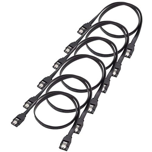 ELIATER 6 Pack SATA Cable, Straight SATA III 6Gbps HDD SDD Data Cable with Locking Latch for SATA HDD, SSD, CD Driver, CD Writer, 16-Inch