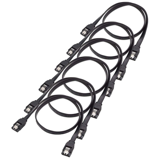 ELIATER 6 Pack SATA Cable, Straight SATA III 6Gbps HDD SDD Data Cable with Locking Latch for SATA HDD, SSD, CD Driver, CD Writer, 16-Inch