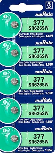 Murata 377 SR626SW Battery 1.55V Silver Oxide Watch Button Cell (15 Batteries)