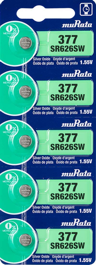 Murata 377 SR626SW Battery 1.55V Silver Oxide Watch Button Cell (15 Batteries)