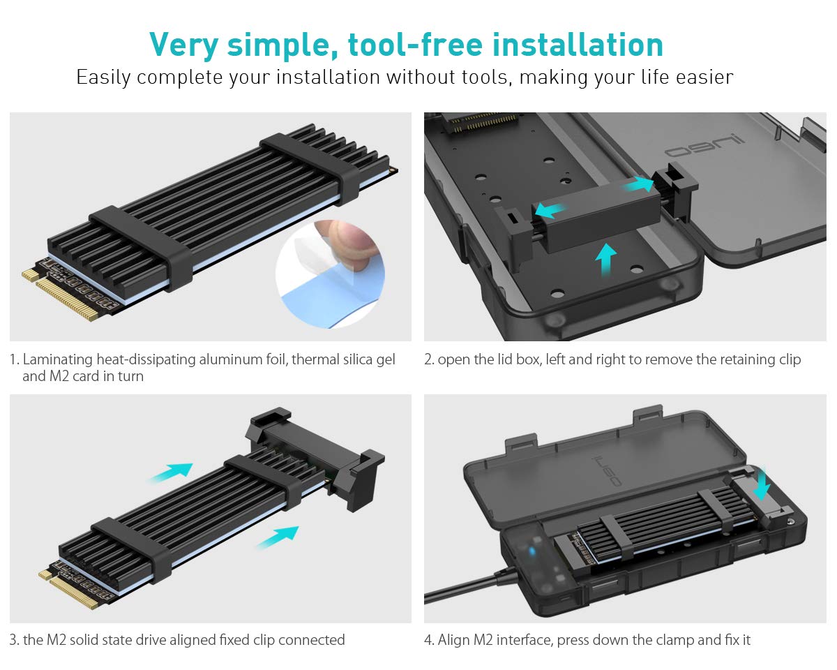 ineo Lightweight Plastic Tool-Free M.2 NVMe SSD Enclosure - 10Gbps Type C [C2575 M2 NVMe]