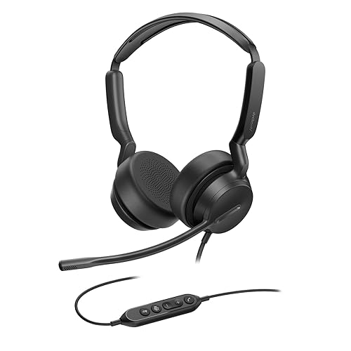 Yealink UH42 USB-C/A Headset with Microphone for PC Computer, Wired Headset Teams Certified, Noise Cancelling Mic, in Line Control, Mute Button, Cable