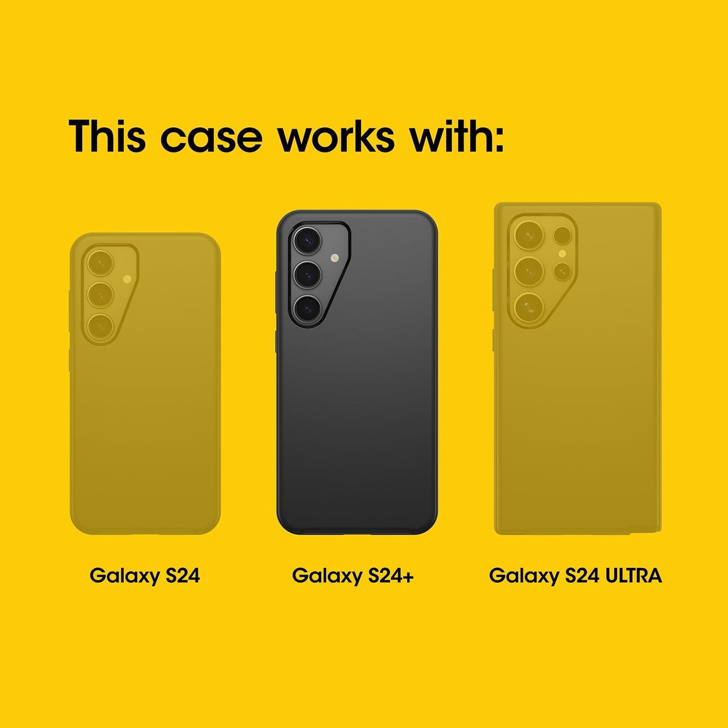 OtterBox Samsung Galaxy S24+ Plus Defender Series Pro Case - Black, Rugged & Durable, with Port Protection, Includes Holster Clip Kickstand