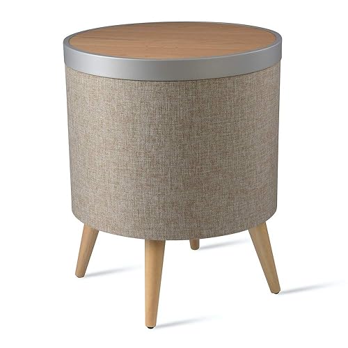 KOBLE Zain Side Table with Speaker and Subwoofer - Oak Top