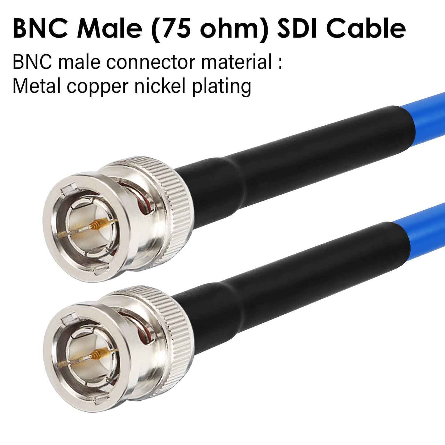 XRDS -RF 12G SDI Cable 1FT, SDI Video Cables 3G/6G/12G 75ohm BNC Male Cable Supports HD-SDI/3G/6G-SDI/4K/8K for Video Security Camera Converter