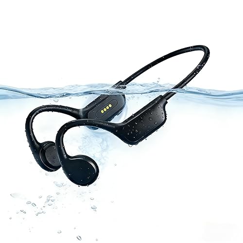 RELAXYO Swimming Bone Conduction Headphones, IPX8 Open Ear Headphones Bluetooth 5.4 Waterproof Earbuds with 32GB MP3 7H Playtimes, Underwater…