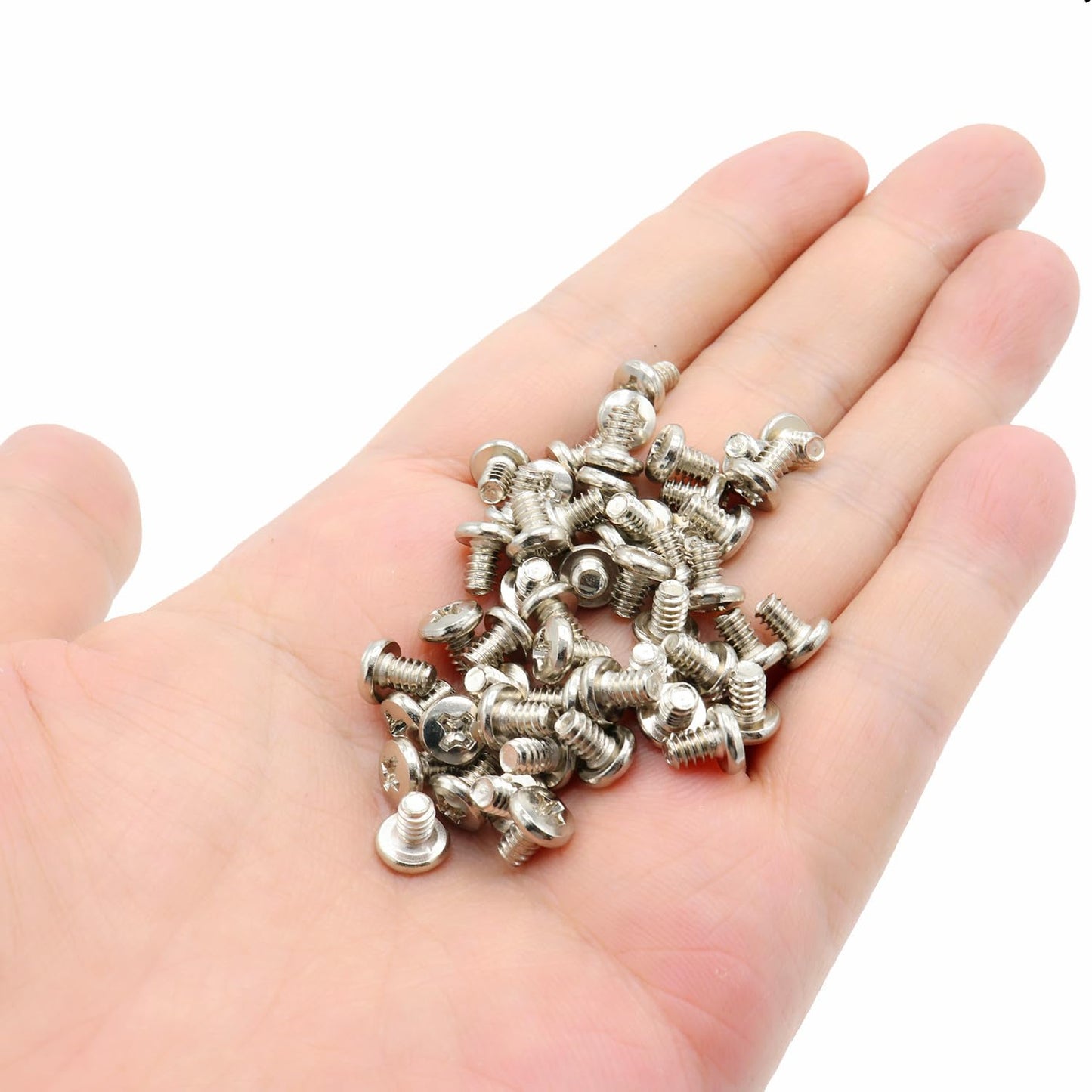 50pcs Hard Drive Screws 3.5 inch,Stainless Flat Phillips Head HDD 6#-32 x 1/4" Mounting Screw for Computer PC Laptop Case,3.5" Silver