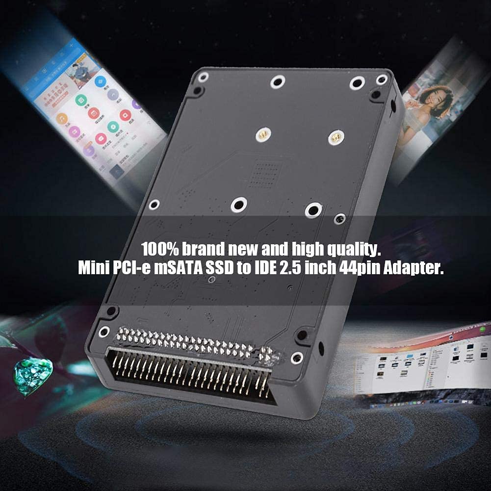 Hard Disk Enclosure,mSATA SSD to 2.5-Inch 44-Pin IDE Adapter with Shell,Stable Performance,Laptop PATA/IDE Hard Drive Shell Adapter (Black)