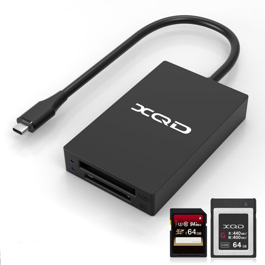 XQD Card Reader USB C XQD/SD Reader Dual Slot Memory Card Reader 5Gpbs Super Speed Support Sony G/M Series, Lexar 2933x/1400x USB Mark XQD Card,SD