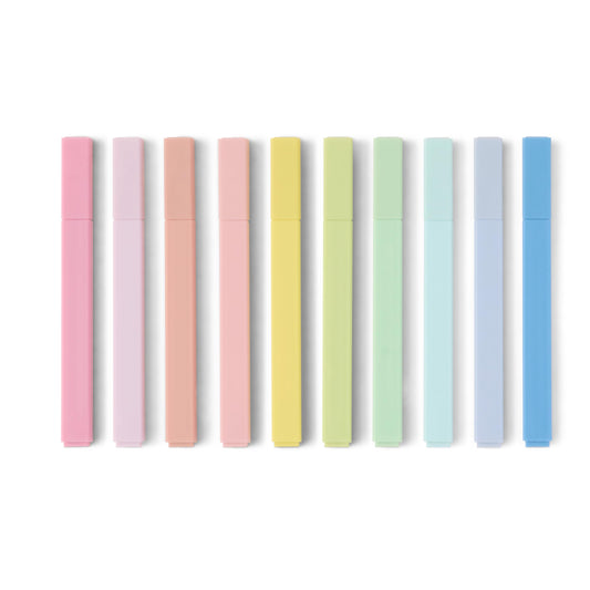 Amazon Basics Pastel Bible Highlighters Set, No Bleed, Chisel Tip, Soft Pastel Colors, 10 Count