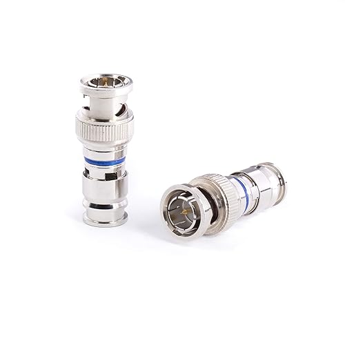 THE CIMPLE CO - BNC Compression Connector for RG59 Coaxial Cable - Male RG59 BNC Connectors for Security Cameras, CCTV, SDI, HD-SDI - Coax Cable Ends