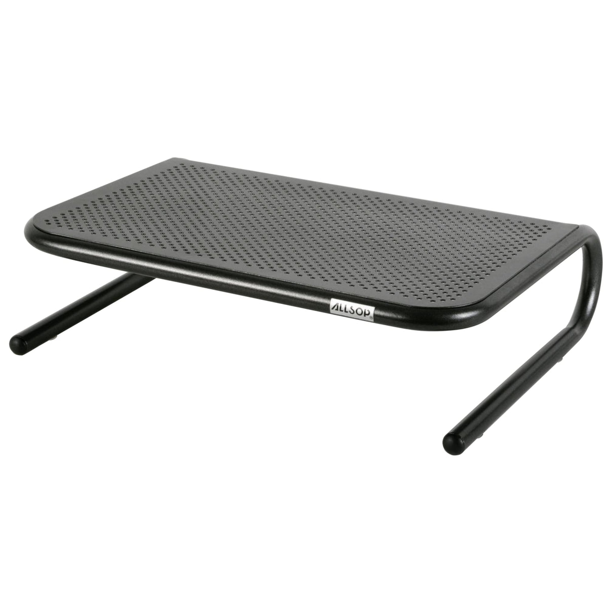 Allsop Metal Art Jr. Monitor Stand, 14-Inch Wide Platform Holds 40 lbs with Keyboard Storage Space - Pearl Black (30165)